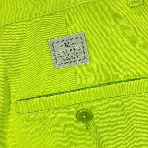 Vintage Lauren Ralph Lauren Lime Green high waisted bermuda shorts size 4 - Picture 2 of 5